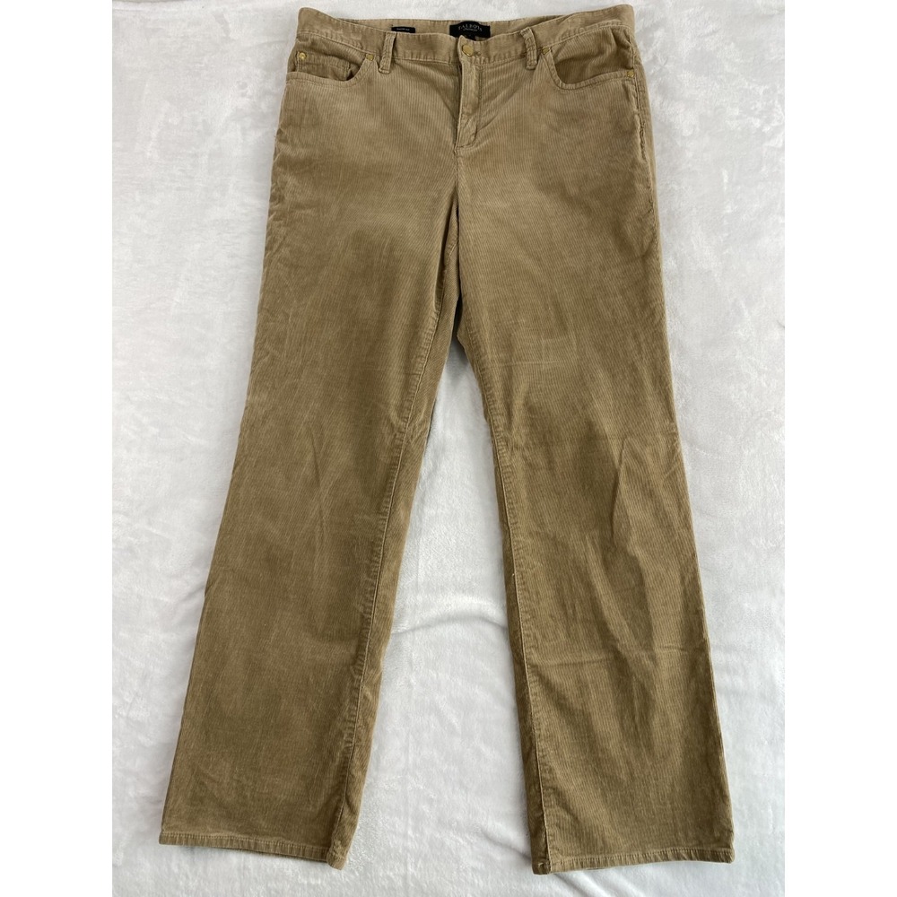 Talbots Corduroy Pants Women Sz 12 Beige Signature Boot Classic‎ Preppy Academia